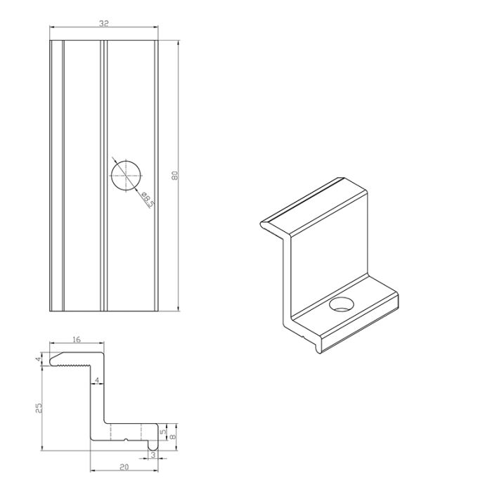 END CLAMP 25x80