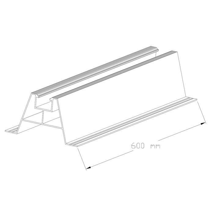 TRAPEZOIDAL MOUNTING RAIL SMT L600 (110x60) WITH SEAL