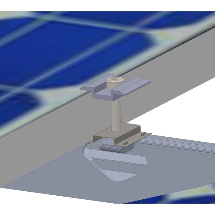 Earthing plate for PV panel
